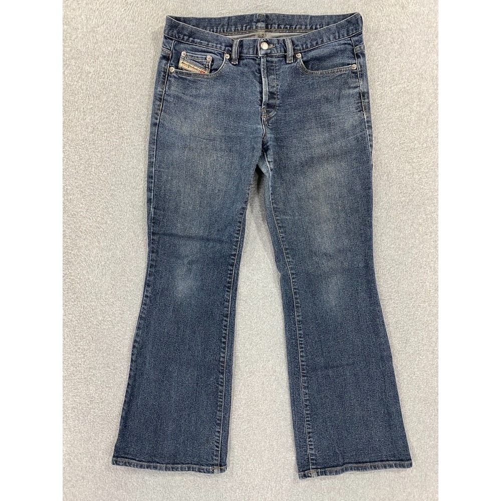 Diesel Low Rise Flare Jeans Womens 30x28 No Back Pocket Button Fly Made in Italy